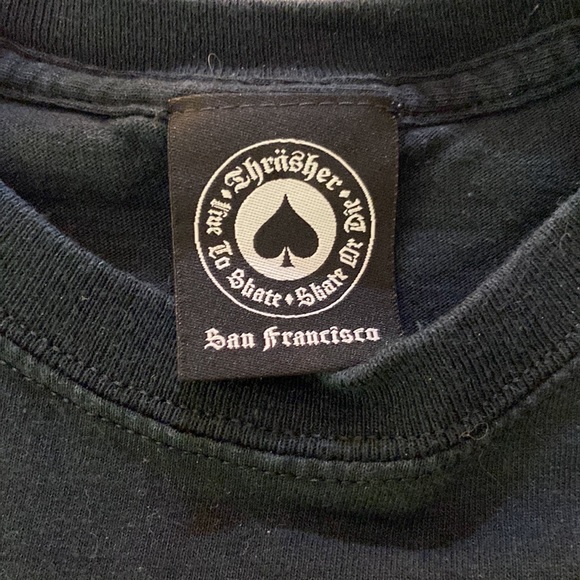 Thrasher Magazine Flame Graphic Cropped T-Shirt M - Picture 3 of 5